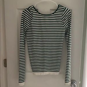 Green and white striped Free People long sleeve